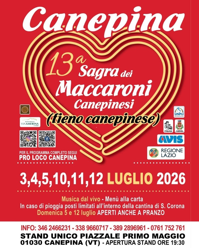 Locandina Sagra Maccaroni di Canepina 2026