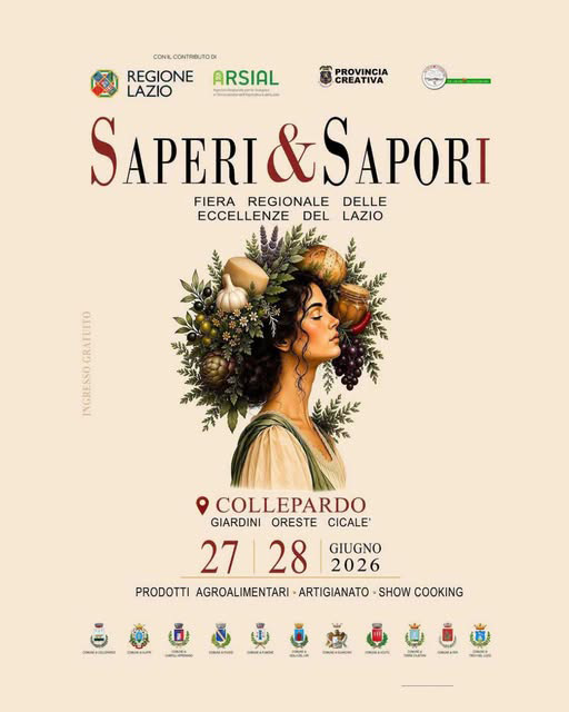 Locandina dell'iniziativa Saperi e sapori 2026 a Collepardo