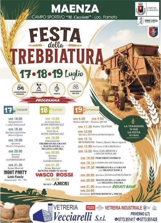 Locandina della Festa della Trebbiatura di Maenza 
