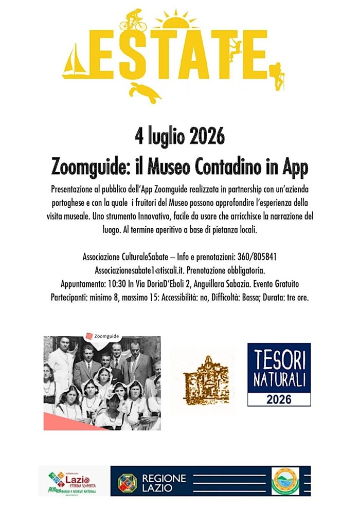 Locandina di presentazione nuova App Museo ad Anguillara 2026