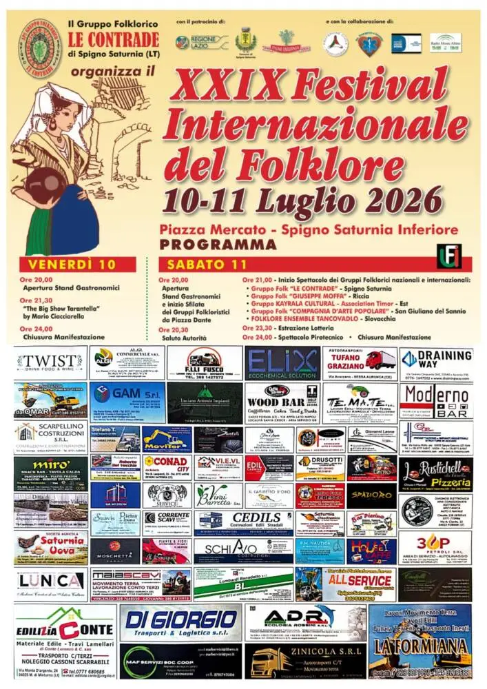 Locandina del Festival del Folklore di Spigno Saturnia