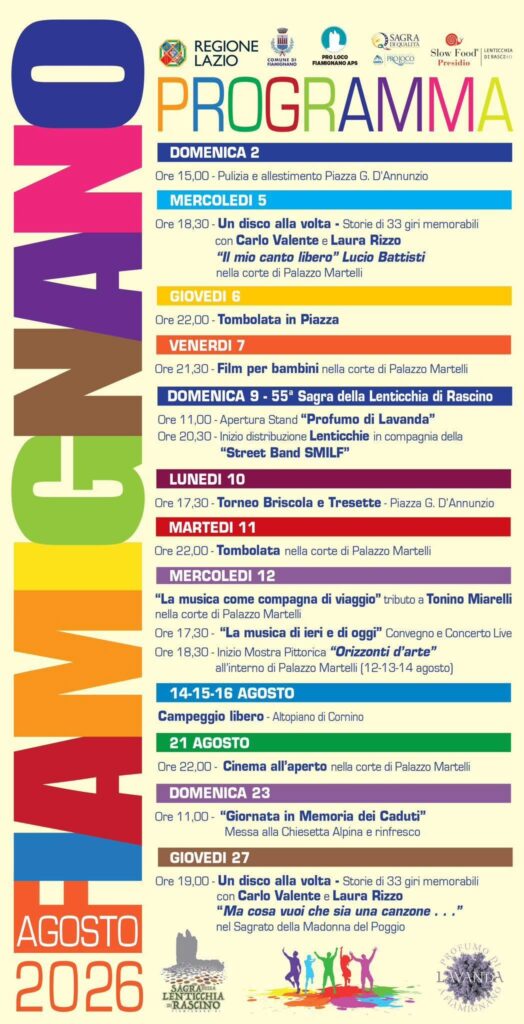 02 agosto Agosto a Fiamignano