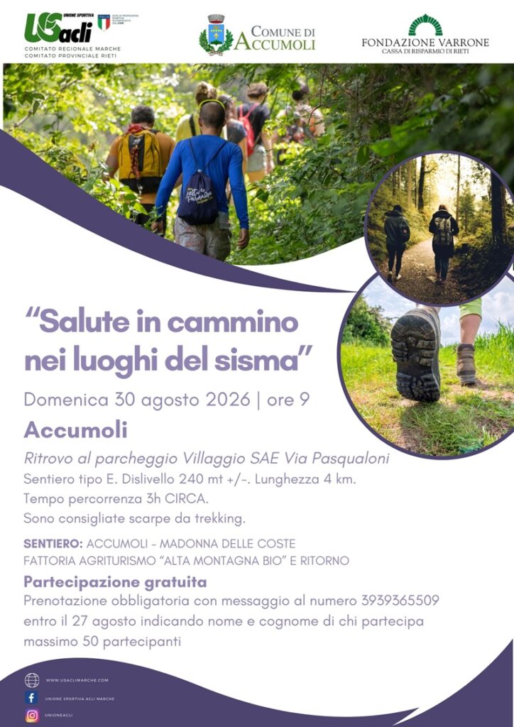 Locandina Camminata Accumoli 2026