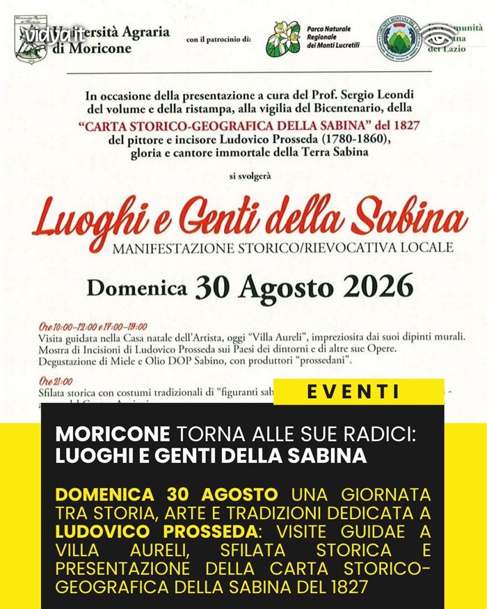 Locandina Luoghi e Genti della Sabina a Moricone 2026