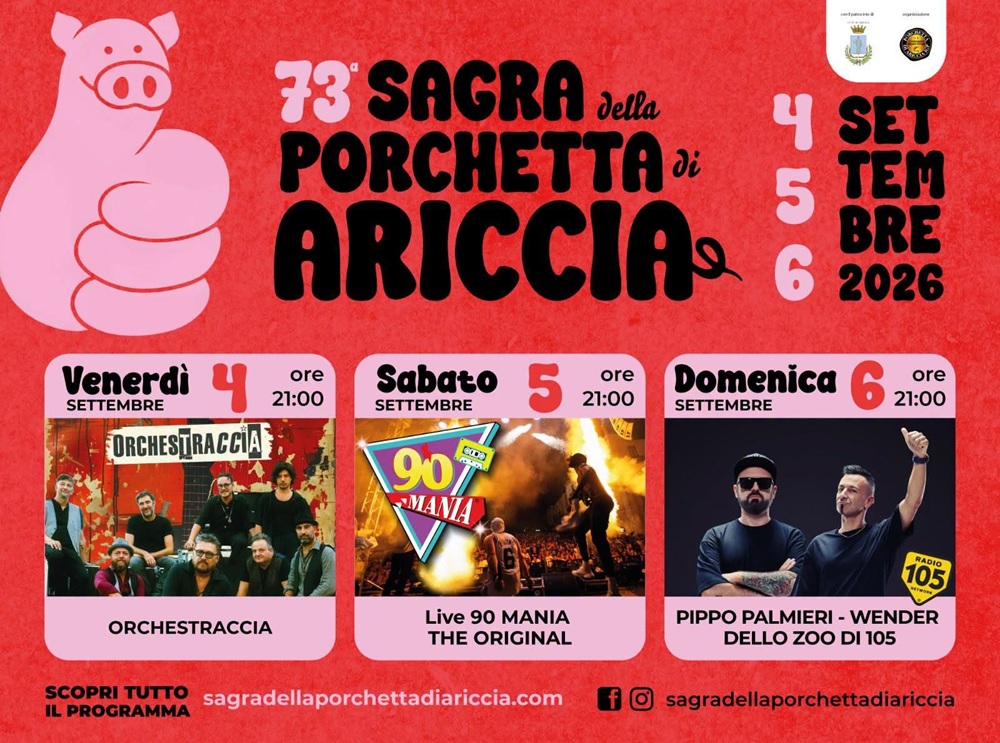 Locandina Sagra Porchetta Ariccia 2026