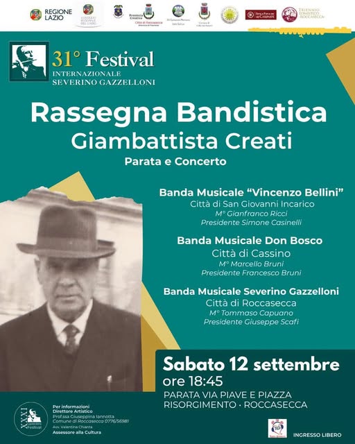 Locandina della Rassegna Musicale Giovambattista Creati . Roccasecca (FR)