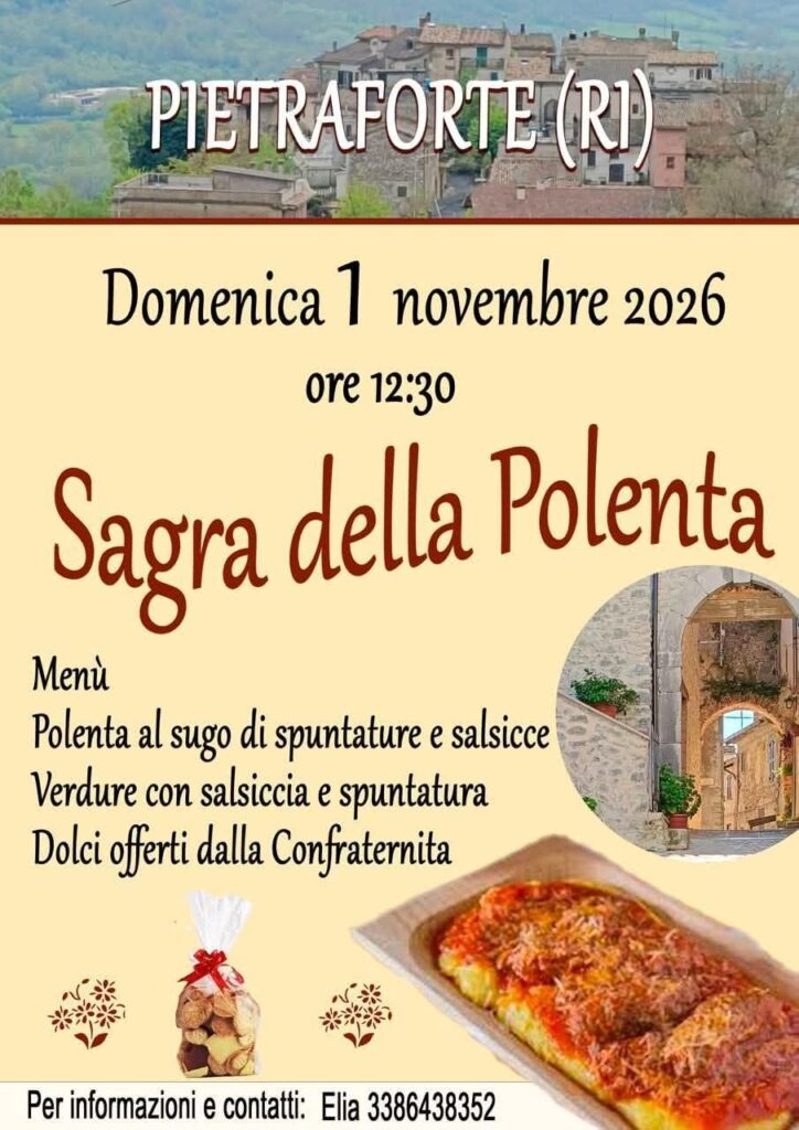 La locandina: Polenta e spuntature a Pietraforte il 1° novembre