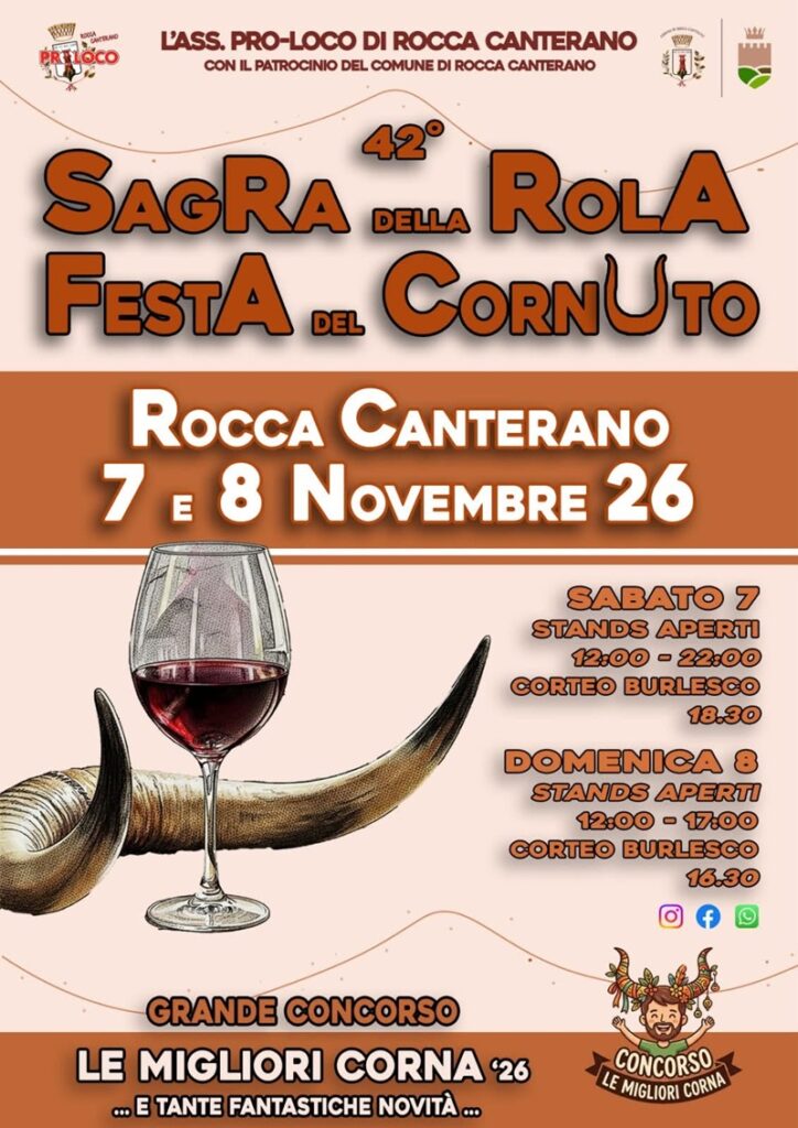 Locandina Festa del Cornuto Rocca Canterano 2026