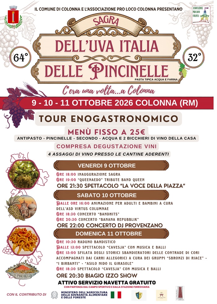 Locandina Pincinelle Colonna 2026